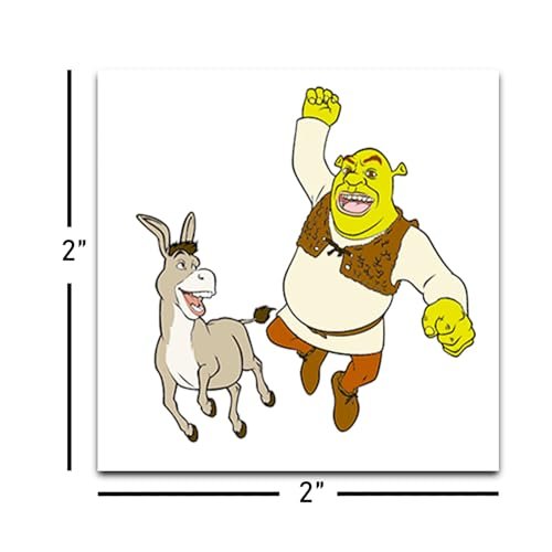 DreamWorks Shrek Temporary Tattoos Party Favors Bundle – 72 Perforated Individual 2" x 2" Tattoos for Kids, Boys, Girls | Shrek Party Supplies - görsel 4