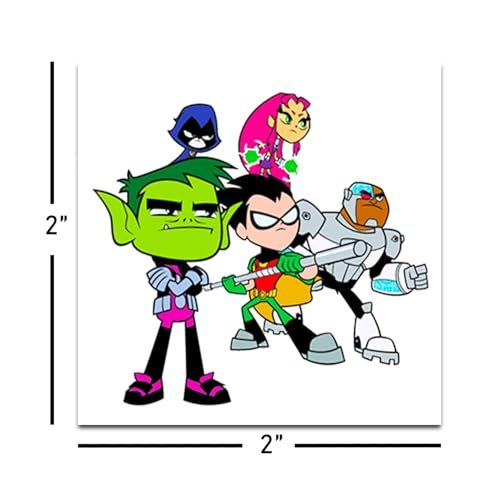 Teen Titans Temporary Tattoos Party Favors Bundle - 72 Perforated Individual 2" x 2" Tattoos for Kids, Boys & Girls - Official DC Comics Party Supplies - görsel 4