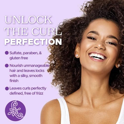 Luseta Curl Defining Cream - Hydrating Leave-In for Curly Hair, Frizz Control & Shine, Sulfate Free, 5.07 oz Avelisse