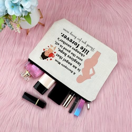 Surrogate Mom Gift - Surrogacy Appreciation Makeup Bag, Thank You Cosmetic Pouch for Pregnancy Gift, Birthday Christmas for Mother, Beige Canvas Travel Zipper Pouch - görsel 8