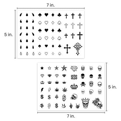 Los Vatos Finger and Face Temporary Tattoos – Chicano Cholo Chola Small Cross Teardrop Gangsta Tears Thug Prison Fake Tattoos for Men Women Halloween