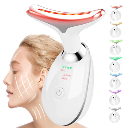 Candio Face and Neck Massager – 7 Color Facial Sculpting Tool for Skin Care, White