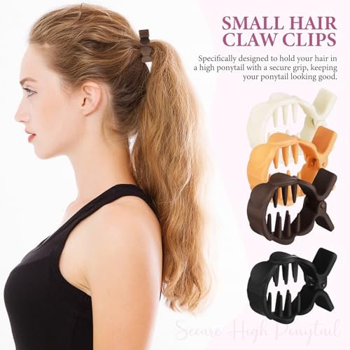 Beaupretty Small Hair Claw Clips for High Ponytail - Secure Hold Hair Grips, Lightweight Styling Clips for Thick Women, 8 Pack - görsel 6