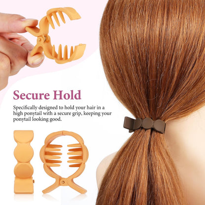 Beaupretty Small Hair Claw Clips for High Ponytail - Secure Hold Hair Grips, Lightweight Styling Clips for Thick Women, 8 Pack