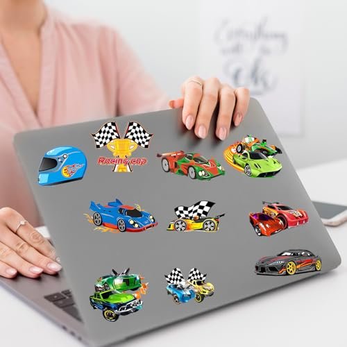 105PCS Race Car Stickers - Vinyl Decals for Water Bottles, Laptops, Phones, Bikes & Party Favors - görsel 11