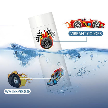 105PCS Race Car Stickers - Vinyl Decals for Water Bottles, Laptops, Phones, Bikes & Party Favors