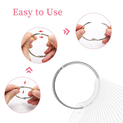 BQAN 100 Pcs Clear Acrylic Nail Swatch Sticks with Ring & Number Stickers - Nail Art Display & Practice Sticks for Home or Salon