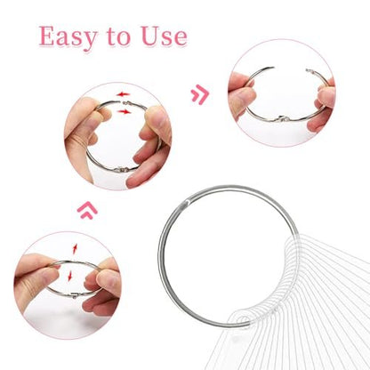 BQAN 100 Pcs Clear Acrylic Nail Swatch Sticks with Ring & Number Stickers - Nail Art Display & Practice Sticks for Home or Salon