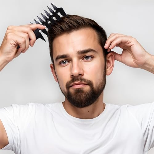 Hair Wide Tooth Comb - Double Sided Detangling Comb for Men's Hairstyling - görsel 8