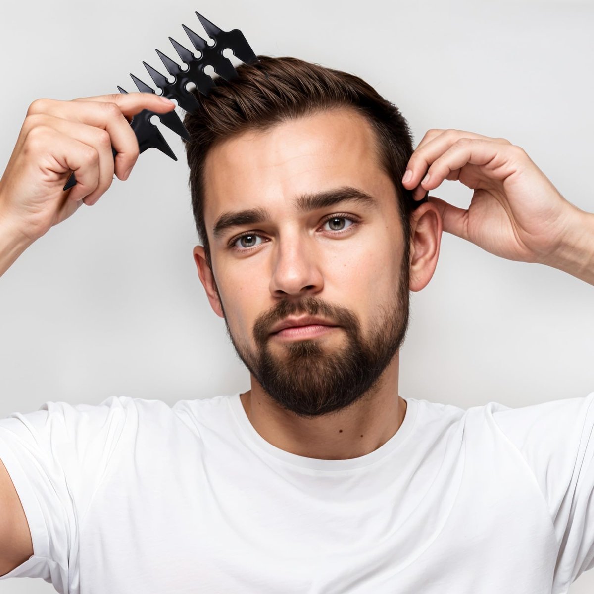 Hair Wide Tooth Comb - Double Sided Detangling Comb for Men's Hairstyling - görsel 7