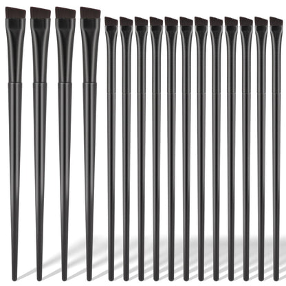 16-Pack Ultra Thin Angled Eyebrow Tint Brushes - Fine Precision Eye Liner & Brow Makeup Applicator by KALIONE