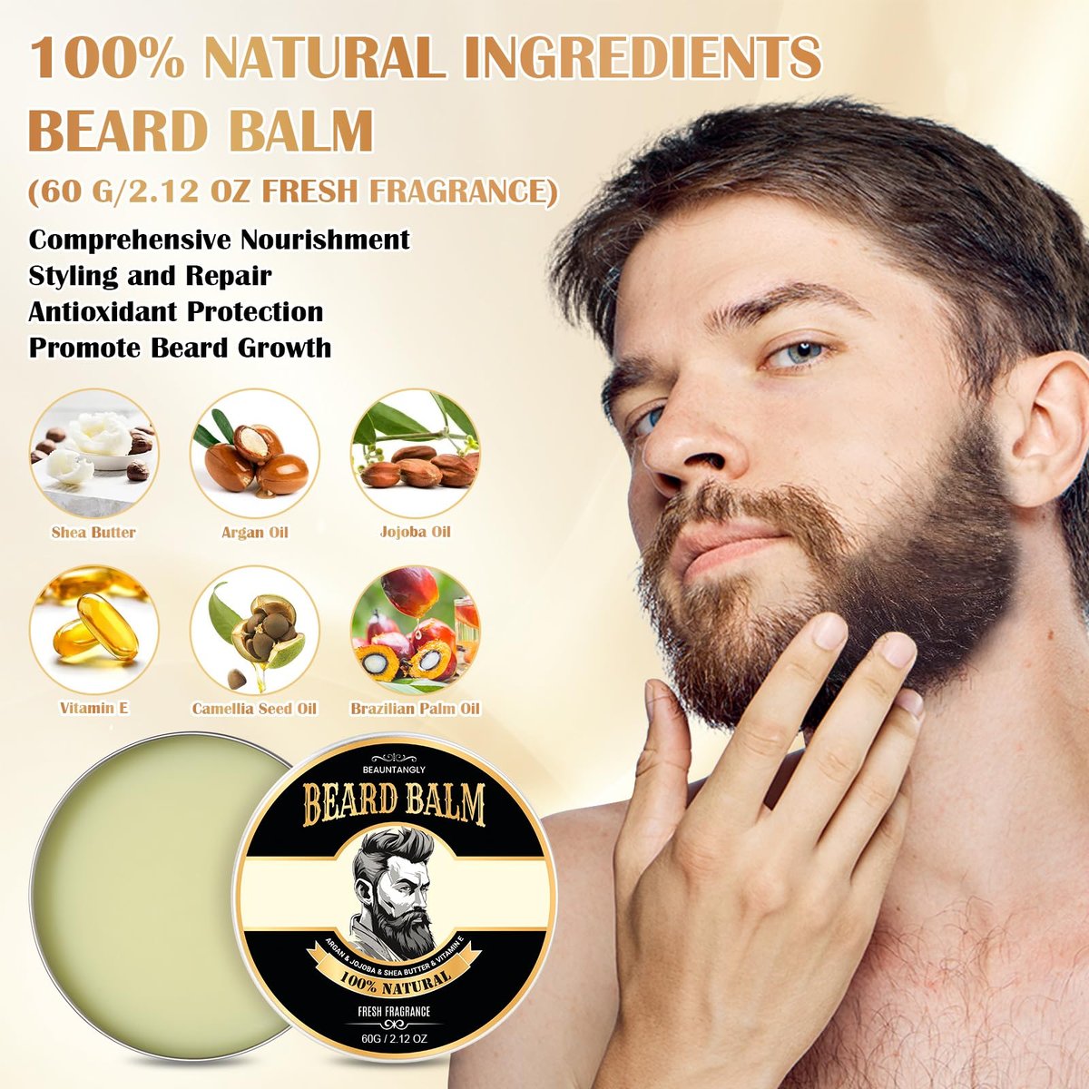 Beard Growth Kit – Complete Grooming Set with Growth Oil, Conditioner, Balm, Shampoo, Derma Roller, Brush, Comb, Scissors & Travel Bag – Christmas Gift for Him Avelisse