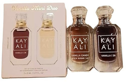 KAYALI Mini Vanilla Perfume Duo Set - Vanilla Candy Rock Sugar 42 & Vanilla 28 Eau de Parfum, 2 x 5 ml Avelisse