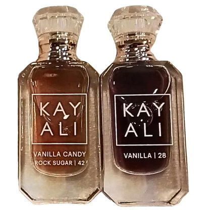 KAYALI Mini Vanilla Perfume Duo Set - Vanilla Candy Rock Sugar 42 & Vanilla 28 Eau de Parfum, 2 x 5 ml Avelisse
