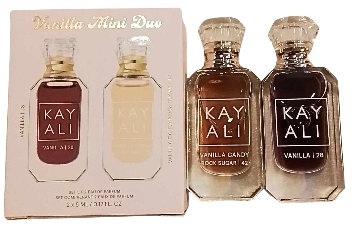 KAYALI Mini Vanilla Perfume Duo Set - Vanilla Candy Rock Sugar 42 & Vanilla 28 Eau de Parfum, 2 x 5 ml Avelisse