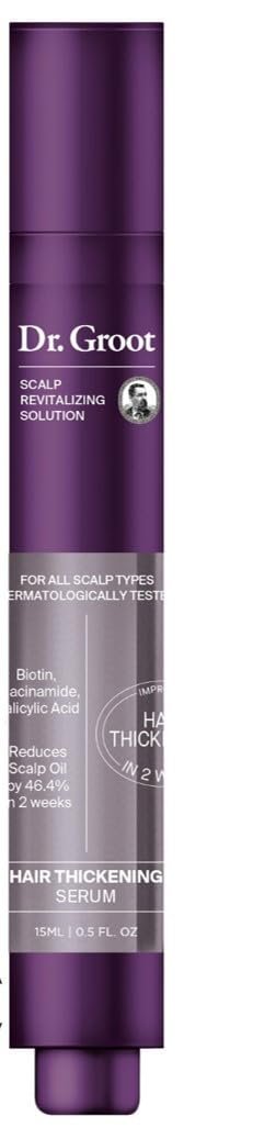Dr. Groot Award-Winning Hair Thickening Serum for Hair Loss and Thinning Hair - Korean Hair Care Scalp Treatment, Clinically Tested, Thicker Hair, Reduces Oil, Roll On, 0.5 Fl Oz Avelisse