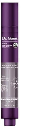 Dr. Groot Award-Winning Hair Thickening Serum for Hair Loss and Thinning Hair - Korean Hair Care Scalp Treatment, Clinically Tested, Thicker Hair, Reduces Oil, Roll On, 0.5 Fl Oz Avelisse