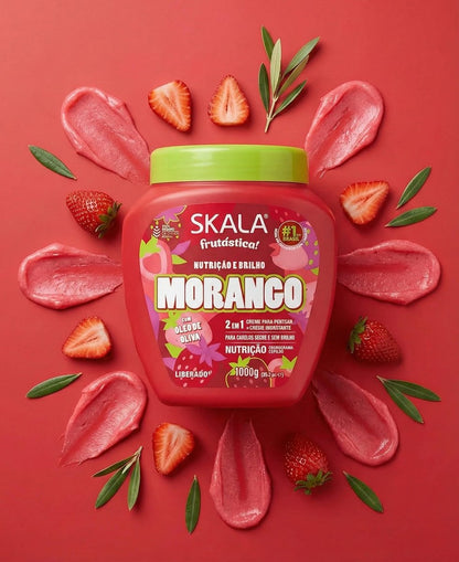Skala Frutastica Strawberry Treatment Cream 1kg – Deep Moisturizing Hair Mask for Curly, Coily & Dry Hair