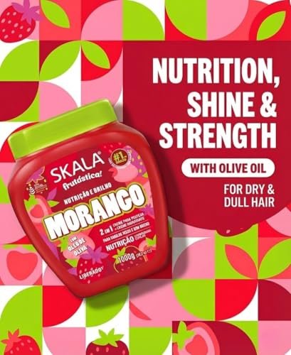Skala Frutastica Strawberry Treatment Cream 1kg – Deep Moisturizing Hair Mask for Curly, Coily & Dry Hair - görsel 4