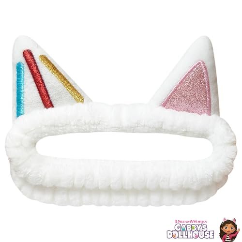 LUV HER Kids Hair Brush & Spa Headband Set for Girls - Gabby's Dollhouse Cakey - Fun Grooming Kit for Detangling, Styling & Skincare - Soft & Stretchy One Size, Ages 3+ Avelisse