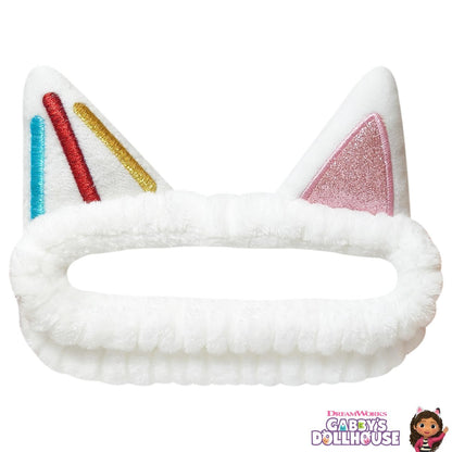 LUV HER Kids Hair Brush & Spa Headband Set for Girls - Gabby's Dollhouse Cakey - Fun Grooming Kit for Detangling, Styling & Skincare - Soft & Stretchy One Size, Ages 3+ Avelisse