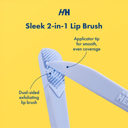 Handmade Heroes Lip Brush & Reusable Lip Exfoliator - Gentle Exfoliant for Chapped Lips with Sugar Lip Polish & Scrubber (2-Pack)