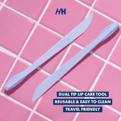 Handmade Heroes Lip Brush & Reusable Lip Exfoliator - Gentle Exfoliant for Chapped Lips with Sugar Lip Polish & Scrubber (2-Pack)