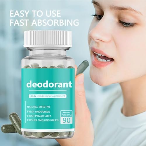 Body Deodorizing Supplement - Internal Deodorant Chlorophyll Capsules for Men & Women, Full Body Odor Control, Natural Deodorant, 90 Count Avelisse