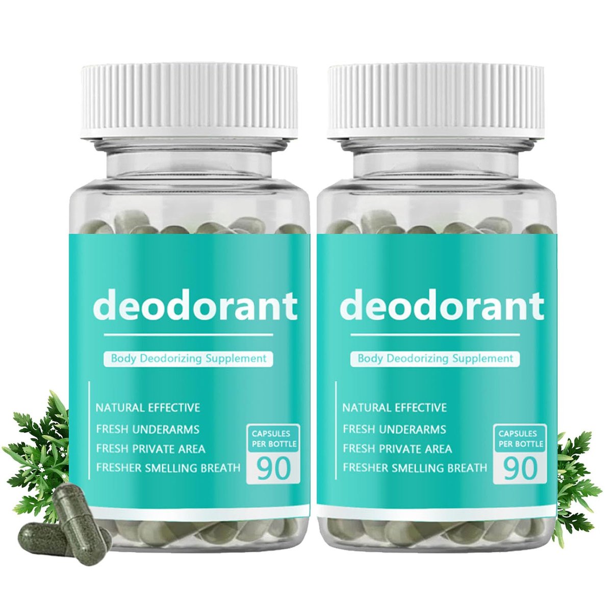 Body Deodorizing Supplement - Internal Deodorant Chlorophyll Capsules for Men & Women, Full Body Odor Control, Natural Deodorant, 90 Count Avelisse