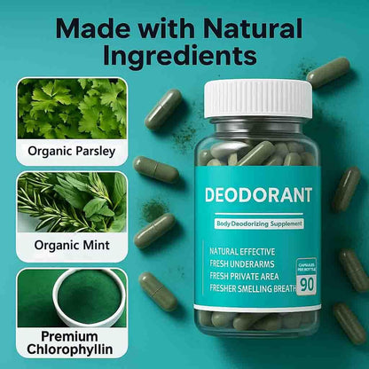 Body Deodorizing Supplement - Internal Deodorant Chlorophyll Capsules for Men & Women, Full Body Odor Control, Natural Deodorant, 90 Count Avelisse
