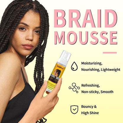 Goiple Braid Foam Control Mousse - Lightweight Braiding Mousse for Twist, Locs, Braids with Rose Mint & Rose Water - Soothes Itchy Scalp, 4.2 Fl Oz (Pack of 2) Avelisse