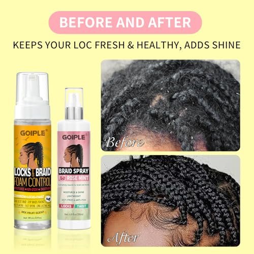 Goiple Braid Foam Control Mousse - Lightweight Braiding Mousse for Twist, Locs, Braids with Rose Mint & Rose Water - Soothes Itchy Scalp, 4.2 Fl Oz (Pack of 2) Avelisse