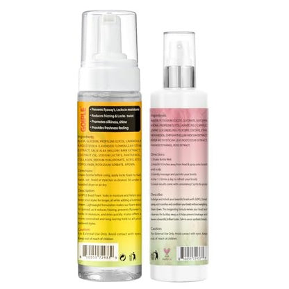 Goiple Braid Foam Control Mousse - Lightweight Braiding Mousse for Twist, Locs, Braids with Rose Mint & Rose Water - Soothes Itchy Scalp, 4.2 Fl Oz (Pack of 2) Avelisse