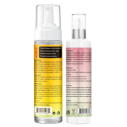 Goiple Braid Foam Control Mousse - Lightweight Braiding Mousse for Twist, Locs, Braids with Rose Mint & Rose Water - Soothes Itchy Scalp, 4.2 Fl Oz (Pack of 2) Avelisse
