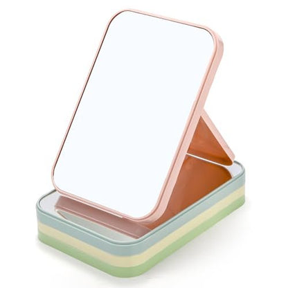 DEAYOU 12 Pack Desktop Makeup Mirror - 8 Inch Portable Vanity Mirror with Stand, Adjustable Folding Travel Mirror for Women (4 Colors) Avelisse