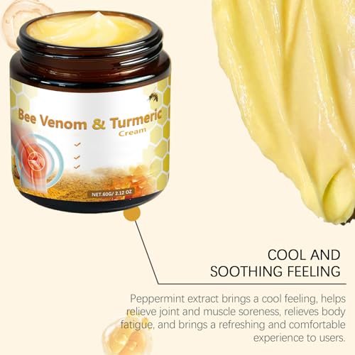 OSFRIAGE Bee Venom Turmeric Joint Cream - Professional Strength Joint & Bone Gel for Back, Knee, Hands, Neck, Feet - 2 Pack (60ml Total) Avelisse