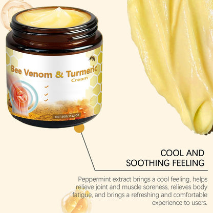 OSFRIAGE Bee Venom Turmeric Joint Cream - Professional Strength Joint & Bone Gel for Back, Knee, Hands, Neck, Feet - 2 Pack (60ml Total) Avelisse