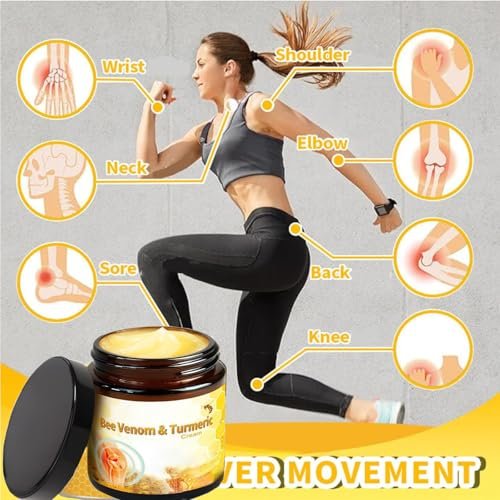 OSFRIAGE Bee Venom Turmeric Joint Cream - Professional Strength Joint & Bone Gel for Back, Knee, Hands, Neck, Feet - 2 Pack (60ml Total) Avelisse