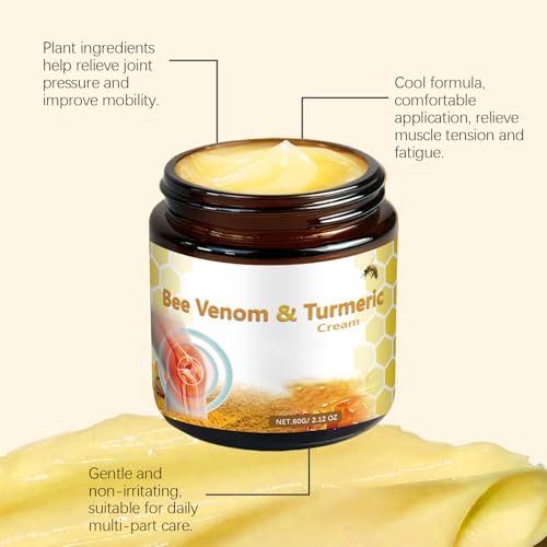 OSFRIAGE Bee Venom Turmeric Joint Cream - Professional Strength Joint & Bone Gel for Back, Knee, Hands, Neck, Feet - 2 Pack (60ml Total) Avelisse