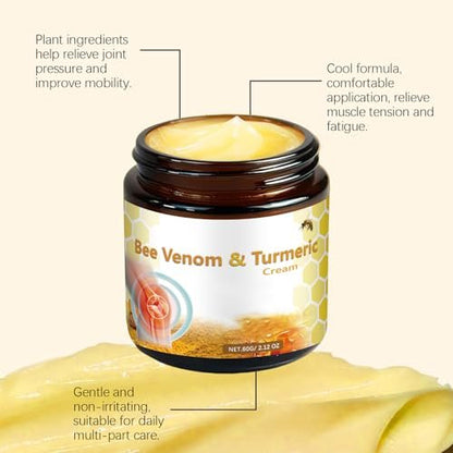 OSFRIAGE Bee Venom Turmeric Joint Cream - Professional Strength Joint & Bone Gel for Back, Knee, Hands, Neck, Feet - 2 Pack (60ml Total) Avelisse