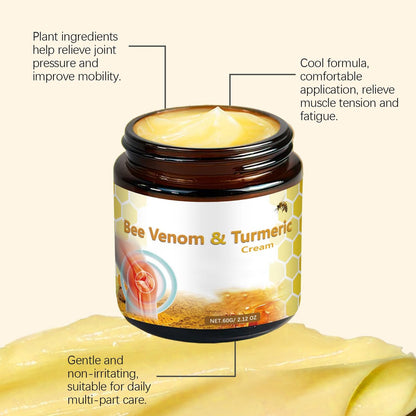 OSFRIAGE Bee Venom Turmeric Joint Cream - Professional Strength Joint & Bone Gel for Back, Knee, Hands, Neck, Feet - 2 Pack (60ml Total) Avelisse