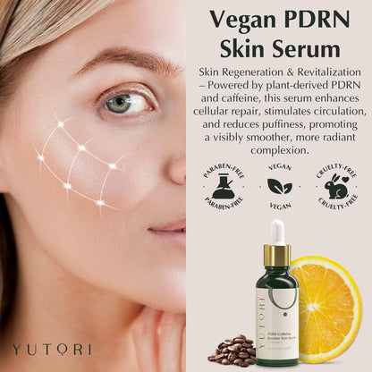 Yutori PDRN Serum with Caffeine Booster - Plant Based Antiaging Face Serum for Wrinkle Care, Lifting, Hydrating, Natural Glow, All Skin Types, 1.01 fl oz (30 ml) Avelisse