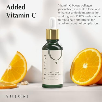 Yutori PDRN Serum with Caffeine Booster - Plant Based Antiaging Face Serum for Wrinkle Care, Lifting, Hydrating, Natural Glow, All Skin Types, 1.01 fl oz (30 ml) Avelisse