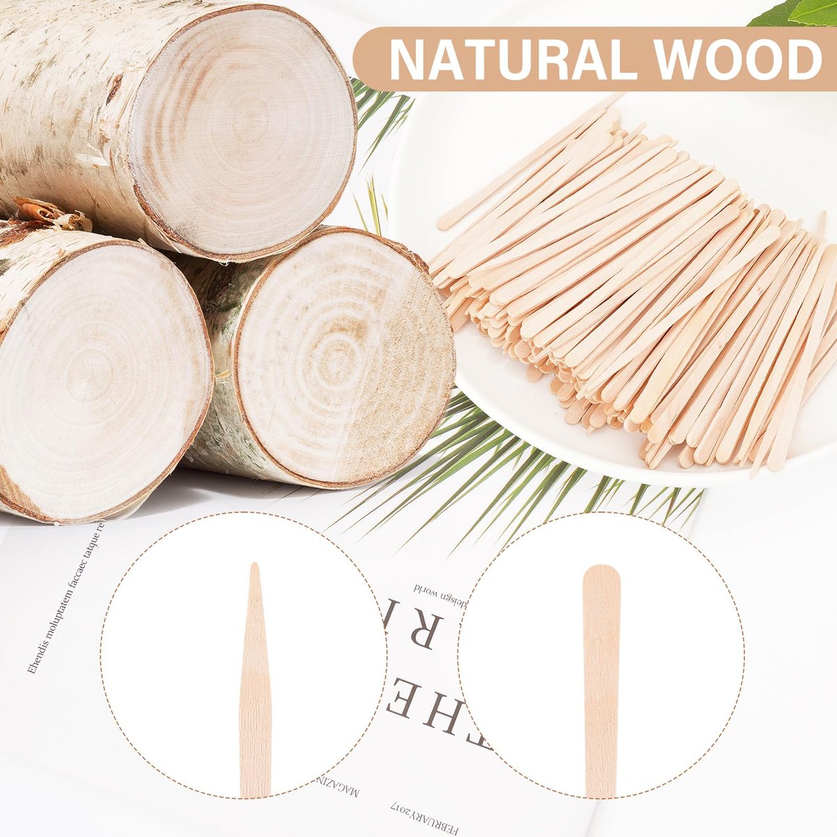 EWVVSS 1200-Pcs Eyebrow Wax Sticks for Hair Removal - Wooden Wax Applicator Sticks for Precision Facial Waxing - görsel 15