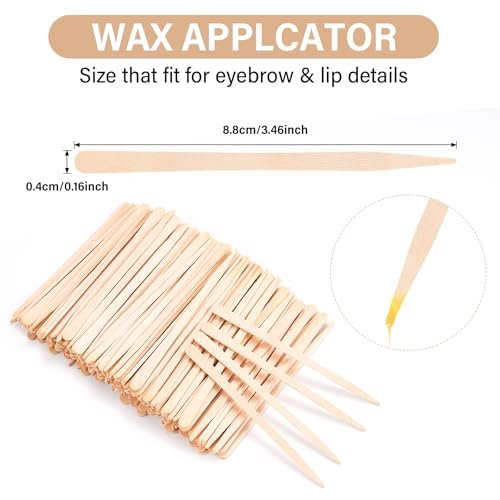 EWVVSS 1200-Pcs Eyebrow Wax Sticks for Hair Removal - Wooden Wax Applicator Sticks for Precision Facial Waxing - görsel 4