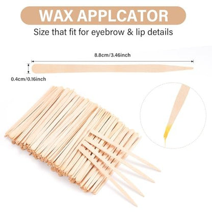 EWVVSS 1200-Pcs Eyebrow Wax Sticks for Hair Removal - Wooden Wax Applicator Sticks for Precision Facial Waxing