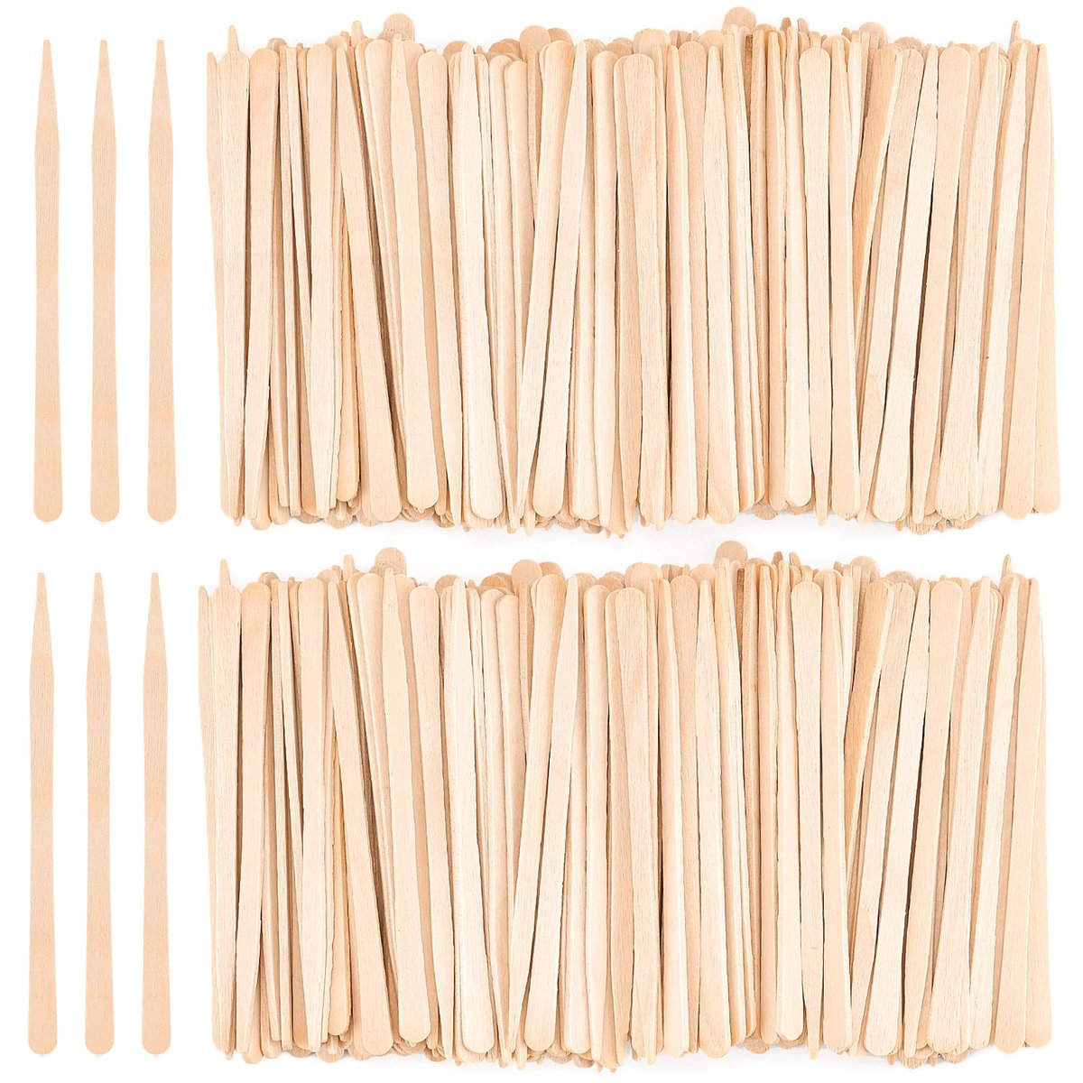 EWVVSS 1200-Pcs Eyebrow Wax Sticks for Hair Removal - Wooden Wax Applicator Sticks for Precision Facial Waxing - görsel 1