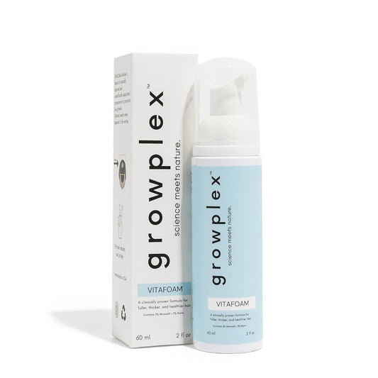 Growplex Vitafoam 5% Minoxidil Foam for Men & Women – DHT Blocking, Non-Greasy, Fast-Drying Hair Regrowth Treatment Avelisse