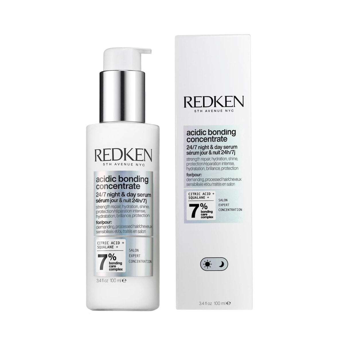 Redken Acidic Bonding Concentrate 24/7 Night & Day Serum for Damaged Hair - Nourishes & Restores, Overnight Hair Repair & Protection, Lightweight & Anti-Frizz Avelisse