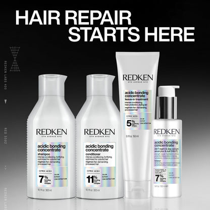 Redken Acidic Bonding Concentrate 24/7 Night & Day Serum for Damaged Hair - Nourishes & Restores, Overnight Hair Repair & Protection, Lightweight & Anti-Frizz Avelisse